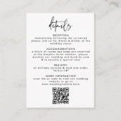 Minimal Black White Handwritten Script Wedding Informatiekaartje (Voorkant)