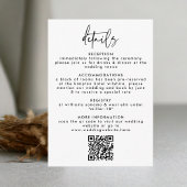 Minimal Black White Handwritten Script Wedding Informatiekaartje
