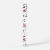 Minimal Black & White Heart Notification Pattern iPhone Hoesje (Rechterkant)