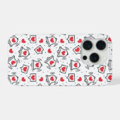 Minimal Black & White Heart Notification Pattern iPhone Hoesje (Achterkant horizontaal)