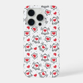 Minimal Black & White Heart Notification Pattern iPhone Hoesje (Achterkant)