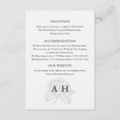 Minimal Black & White Hydrangea Wedding Details  Informatiekaartje (Achterkant)