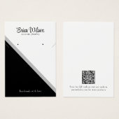 Minimal Black White Necklace Earring Display Card Visitekaartje (Voorkant /achterkant)