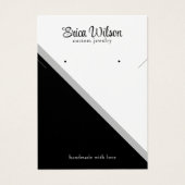 Minimal Black White Necklace Earring Display Card Visitekaartje (Voorkant)