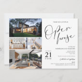 Minimal Black & White Realty Open House 4 foto's Kaart (Voorkant)