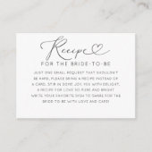 Minimal Black & White Recipe Card Informatiekaartje (Voorkant)