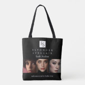 Minimal Black White Script Lash Photo Qr Code Tote Bag (Achterkant)