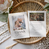 Minimal Black & White Thank You Wedding  Bedankkaart