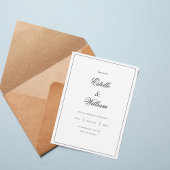 Minimal Black & White Wedding Design Kaart