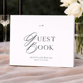 Minimal Black & White Wedding Guest Book Gastenboek