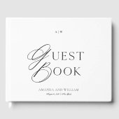 Minimal Black & White Wedding Guest Book Gastenboek (Voorkant)