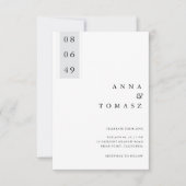 Minimal Black & White Wedding Invitation Kaart (Voorkant)