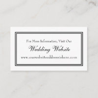 Minimal Black White Wedding Website Insert Kaarten