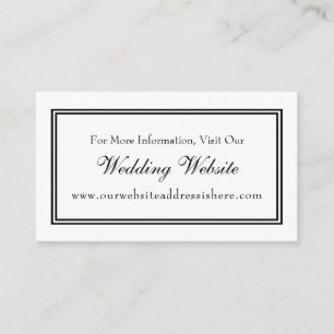Minimal Black White Wedding Website Insert Kaarten