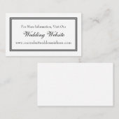 Minimal Black White Wedding Website Insert Kaarten (Voorkant / Achterkant)