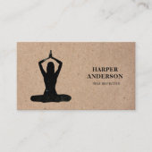 Minimal Black Yoga Instructor Professional Logo Visitekaartje (Voorkant)