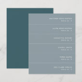 Minimal Blauw Blauwgroen Grijs Bruiloft Plaats Naa (Voorkant / Achterkant)