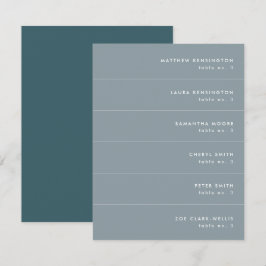 Minimal Blauw Blauwgroen Grijs Bruiloft Plaats Naa