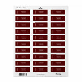 Minimal BLESSED | Deep Red Holiday Address Label (Full Sheet)