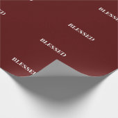 Minimal BLESSED | Deep Red Holiday Cadeaupapier (Hoek)