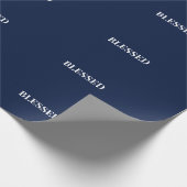 Minimal BLESSED | Navy Blue Holiday Cadeaupapier (Hoek)
