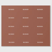 Minimal BLESSED | Terracotta Holiday Cadeaupapier (Vlak)