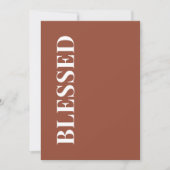 Minimal BLESSED | Terracotta Holiday Greeting Card Feestdagenkaart (Voorkant)