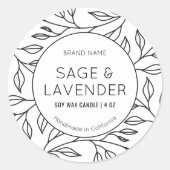 Minimal  Bloemen Kaars Potje deksel Ronde Label (Voorkant)