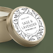 Minimal  Bloemen Kaars Potje deksel Ronde Label