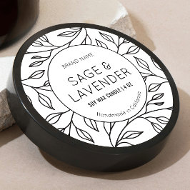 Minimal Bloemen Kaars Potje deksel Ronde Label