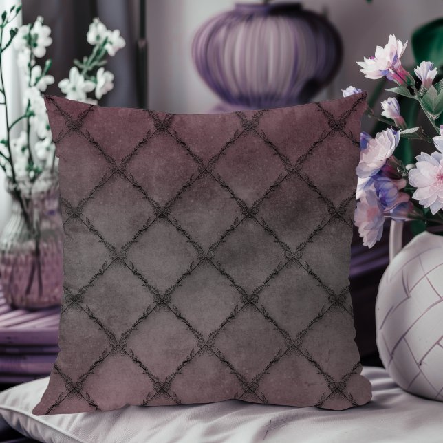 Minimal  bloemenpatroon zwart kussen (Creator heeft geüpload)