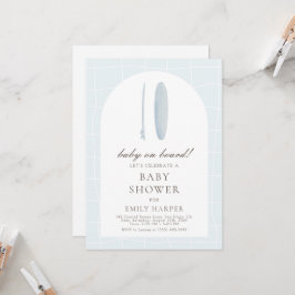 Minimal Blue Baby aan boord Baby shower Kaart