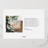 Minimal Blue Border Foto Elegant Kerstmis Folie Feestdagenkaart (Achterkant)