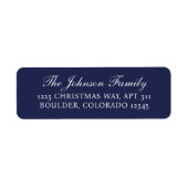 Minimal Blue Elegant Christmas Return Adres Etiket (Voorkant)