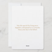 Minimal Blue & Gold Mosque Skyline Eid Mubarak  Feestdagenkaart (Achterkant)