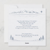 Minimal Blue Mountain Merry Christmas Feestdagenkaart (Achterkant)