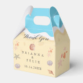 Minimal Blue Ocean Summer Wedding Bedankdoosjes (Achterkant)