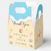 Minimal Blue Ocean Summer Wedding Bedankdoosjes (Geopend)