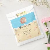 Minimal Blue Ocean Summer Wedding Bedankzakje (Gezegeld)