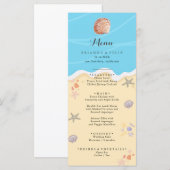 Minimal Blue Ocean Summer Wedding Menu (Voorkant / Achterkant)