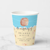 Minimal Blue Ocean Summer Wedding Papieren Bekers (Voorkant)