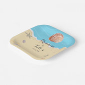Minimal Blue Ocean Summer Wedding Papieren Bordje (Gebogen)
