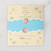 Minimal Blue Ocean Summer Wedding Plaatskaartje (Buitenkant ongevouwen)