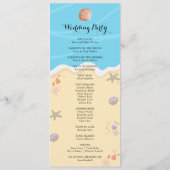 Minimal Blue Ocean Summer Wedding Programmakaart (Achterkant)