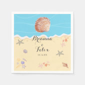 Minimal Blue Ocean Summer Wedding Servet (Voorkant)