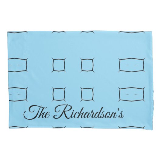 Minimal Blue Personalized Geometric Simple Bedding Kussensloop (Voorkant)