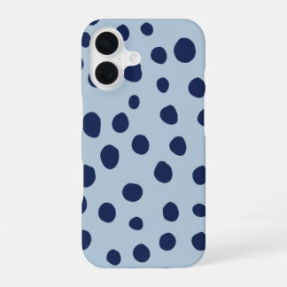 Minimal Blue Polka Dot Phone Case | Modern Aesthet iPhone 16 Hoesje