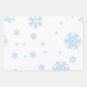 Minimal Blue Snowflakes Holiday Wrapping Paper (Voorkant 3)