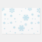 Minimal Blue Snowflakes Holiday Wrapping Paper (Voorkant)