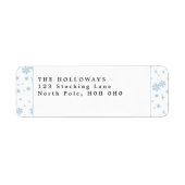 Minimal Blue Snowflakes Retouradres Labels (Voorkant)